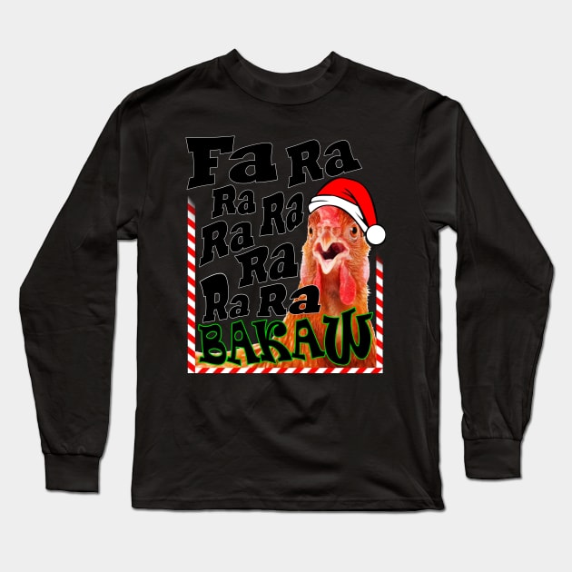 "Christmas Caroling Chicken" Long Sleeve T-Shirt by beccas_bins